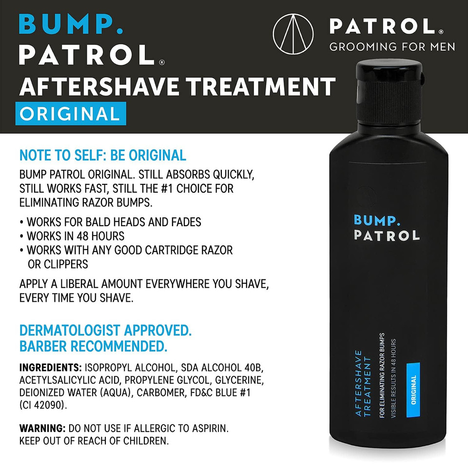 Bump Patrol Original Formula After Shave Bump Treatment Serum - Razor Bumps, Ingrown Hair Solution For Men And Women - 2 Ounces 4 Pack