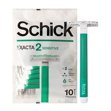 Schick Exacta2 Sensitive Skin Disposable Mens Shaver 20 Count (10 Count X 2Pack) 2023 New Verson