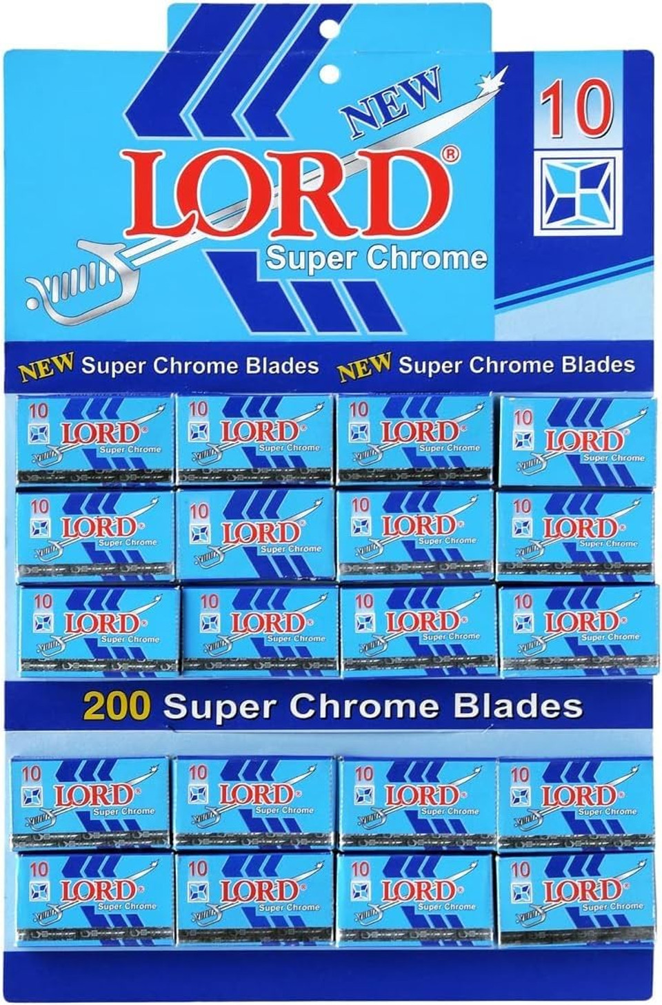 200 Lord Double Edge Safety Razor Blades Super Chrome