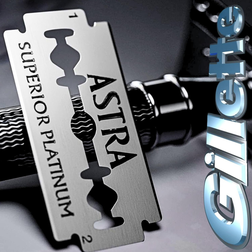 Astra Platinum Double Edge Safety Razor Blades, 50 Blades (10 X 5)