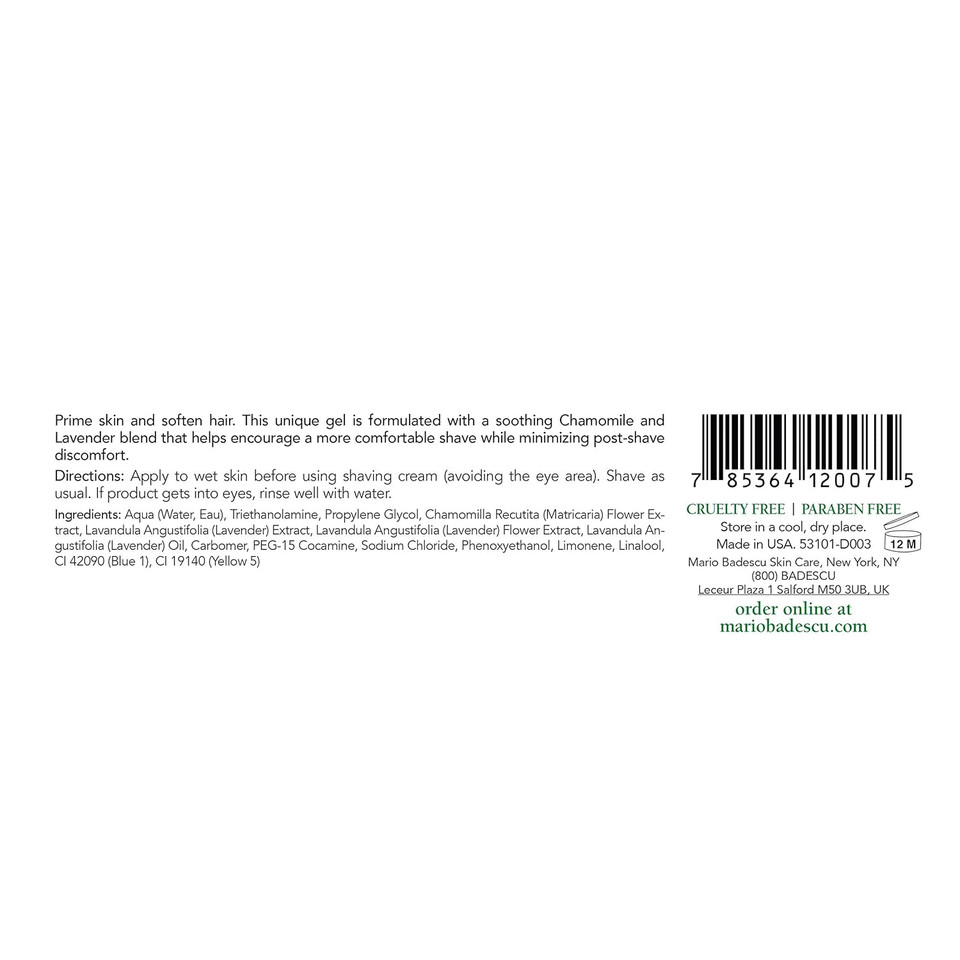 Mario Badescu Pre-Shave Conditioner - Soothing, Botanical-Infused Pre Shave Gel For Your Best Shave Yet - Preps, Primes, And Softens Skin And Hair