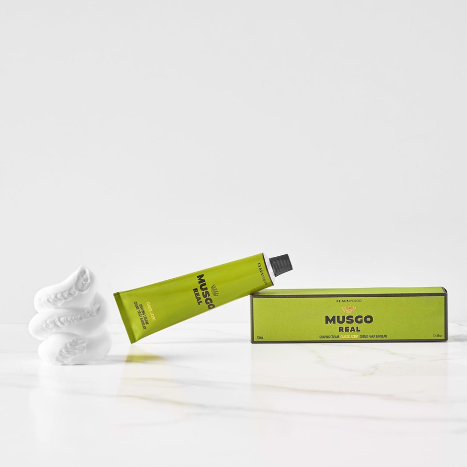 Claus Porto - Musgo Real Shaving Cream Classic Scent | Freshen, Soothe, Replenish Skin | Enriched With Lanolin, Coconut + Jojoba Oil (100 Ml | 3.4 Fl Oz)