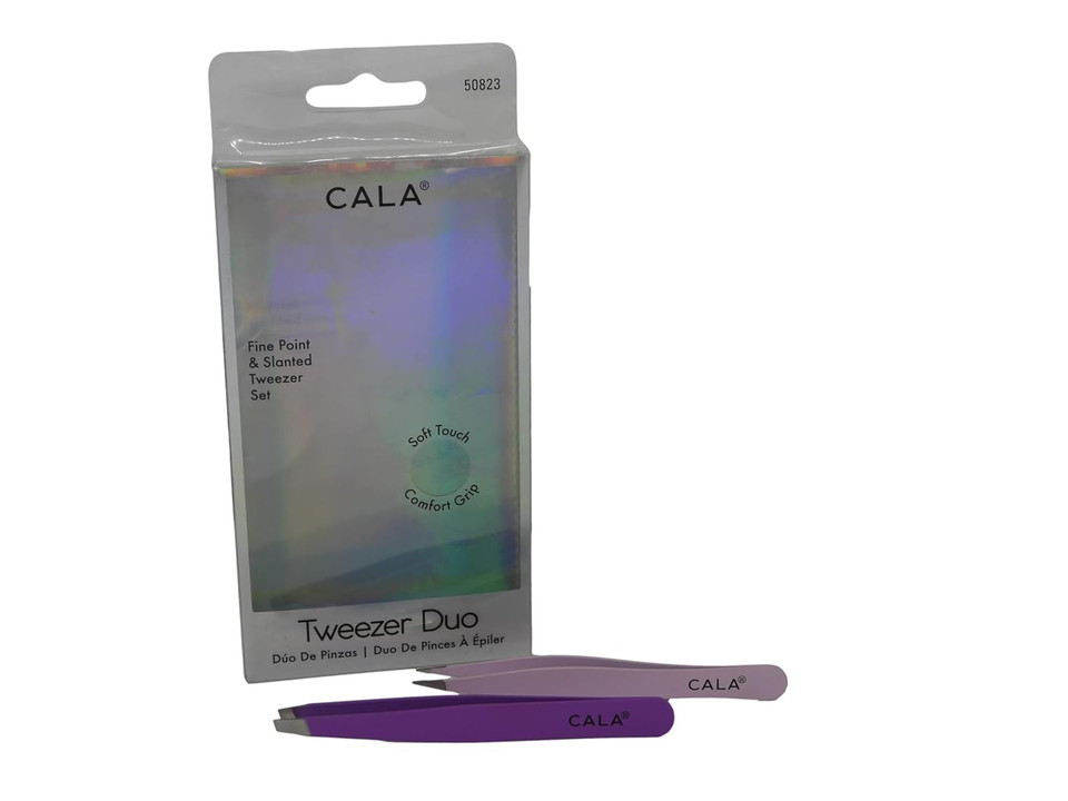 Cala Soft Touch Orchid Tweezer Duo