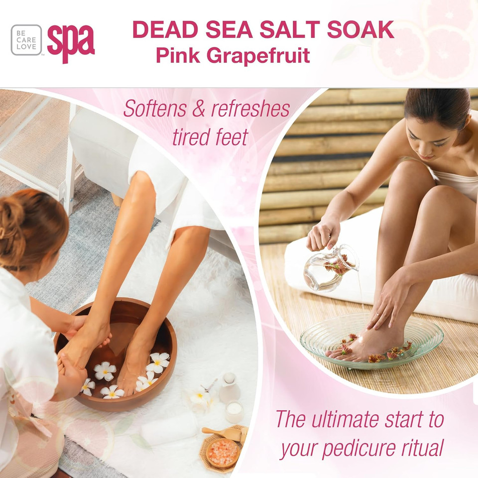 Bcl Spa Dead Sea Salt Soak - Bath Salt With Organic Mandarin + Mango, Shae Butter, Arnica, Aloe Vera Juice, Chamomile, Argan & Jojoba Oil Skin Exfoliator & Moisturizer- Home/Professional Use 16 Fl Oz