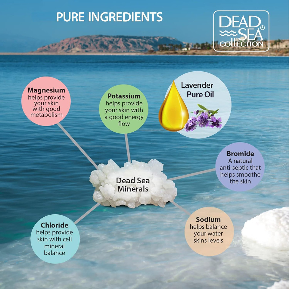 Dead Sea Collection Bath Salts With Lavender  Pure Dead Sea Salt And Lavender Oil - Nourishing Soothing And Relaxing Skin And Muscle  34.2 Oz Dead Sea Collection Bath Salts With Lavender  Pure Dead Sea Salt And Lavender Oil - Nourishing Soothing And Relaxing Skin And Muscle  34.2 Oz