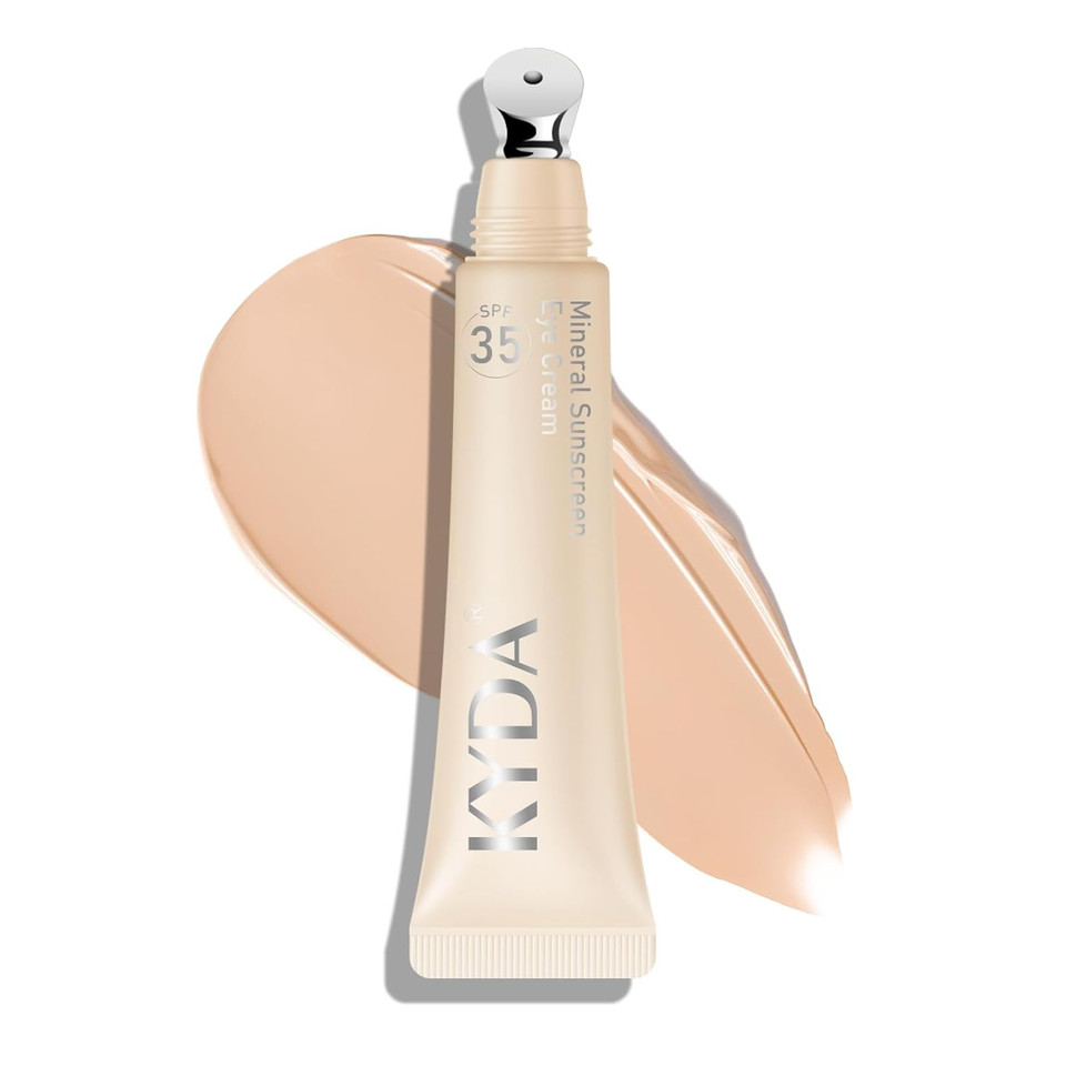 Kyda Mineral Sunscreen Eye Cream, 3-In-1 Anti-Aging Eye Cream, Spf 35, For Dark Circle And Fine Lines, Medium