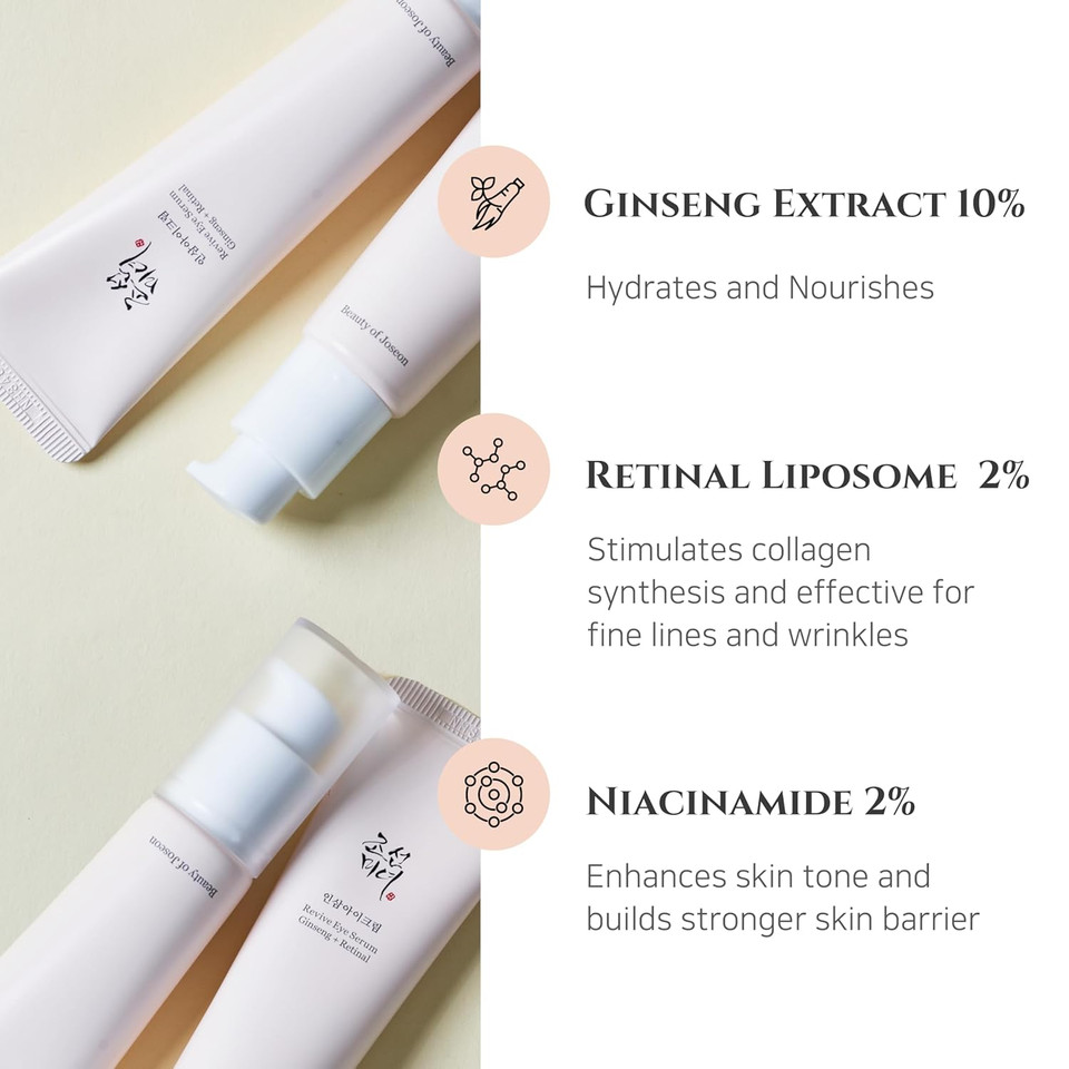 Beauty Of Joseon Revive Eye Serum With Retinal Niacinamide Peptide For Face Under Eyes Wrinkles Dark Circles Moisturizer Cream Korean Skincare 30Ml, 1 Fl.Oz * 2Pack Beauty Of Joseon Revive Eye Serum With Retinal Niacinamide Peptide For Face Under Eyes Wrinkles Dark Circles Moisturizer Cream Korean Skincare 30Ml, 1 Fl.Oz * 2Pack