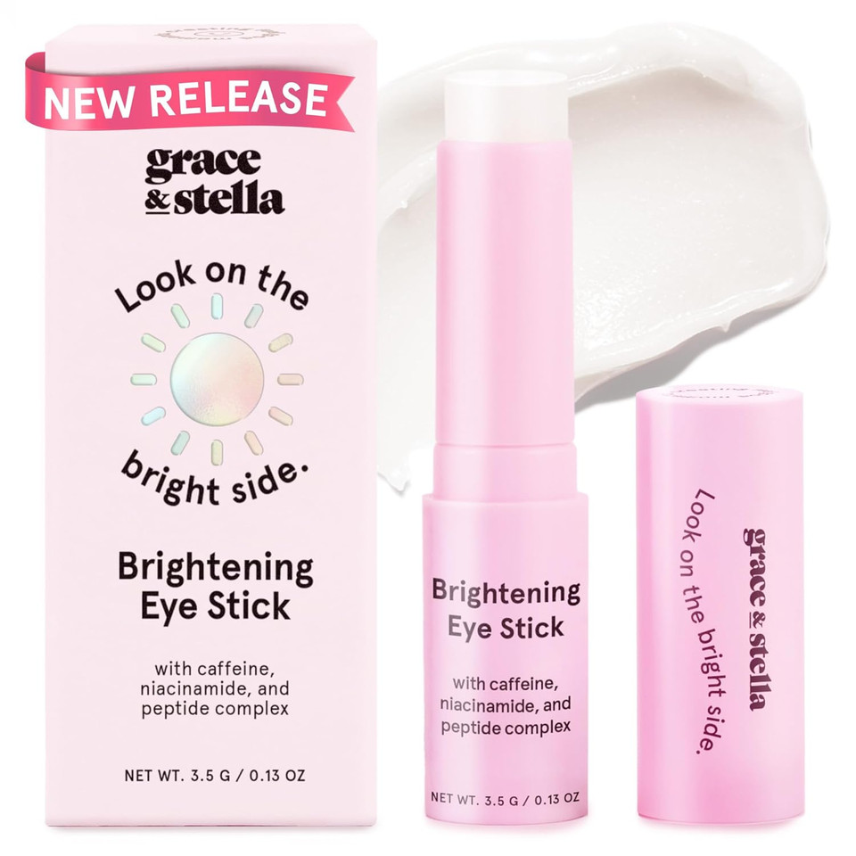 Grace & Stella Under Eye Brightener Balm Stick - Travel Essentials - Caffeine Eye Cream For Dark Circles, Puffiness, Wrinkles - Vegan Moisturizer Stick With Niacinamide, Hyaluronic Acid (0.13Oz/3.5G)