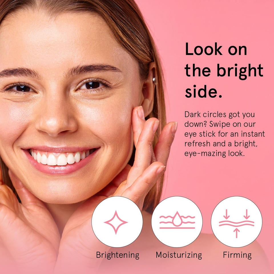 Grace & Stella Under Eye Brightener Balm Stick - Travel Essentials - Caffeine Eye Cream For Dark Circles, Puffiness, Wrinkles - Vegan Moisturizer Stick With Niacinamide, Hyaluronic Acid (0.13Oz/3.5G)