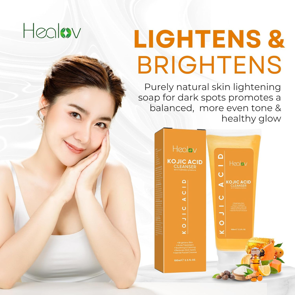 Kojic Acid Soap For Hyperpigmentation  Skin Brightening Kojic Papaya Face And Body Wash  Dark Spot Soap Reduces Acne, Scars, And Evens Skin Tone  Turmeric Facial Cleanser For Brighter Glowing Look Kojic Acid Soap For Hyperpigmentation  Skin Brightening Kojic Papaya Face And Body Wash  Dark Spot Soap Reduces Acne, Scars, And Evens Skin Tone  Turmeric Facial Cleanser For Brighter Glowing Look