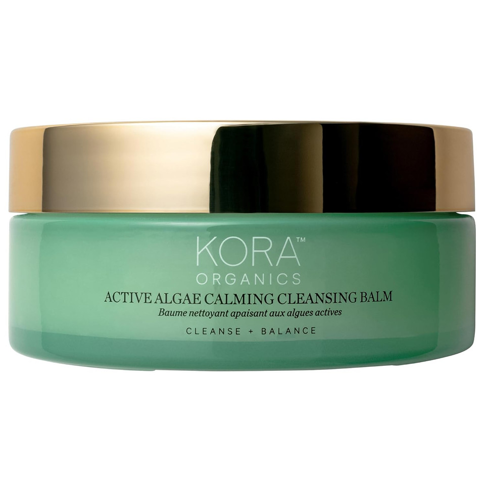 Kora Organics Active Algae Calming Cleansing Balm, Balancing Facial Cleanser To Help Reduce Redness & Blemishes, Melt Away Makeup & Sunscreen, Travel Size Face Wash For Men And Women, 1.01 Fl Oz