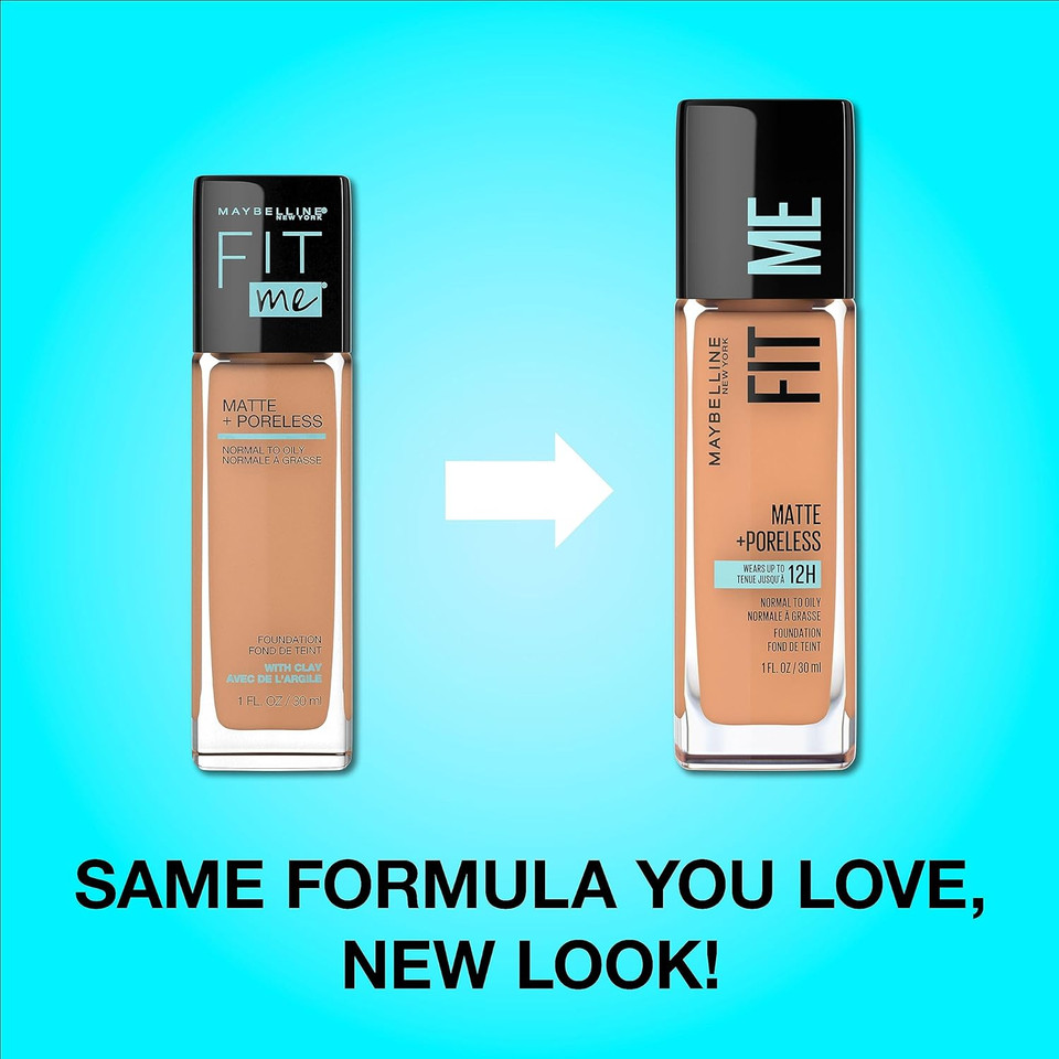 Maybelline Fit Me Matte + Poreless Liquid Oil-Free Foundation Makeup, Warm Nude, 1 Count (Packaging May Vary)128 Warm Nude