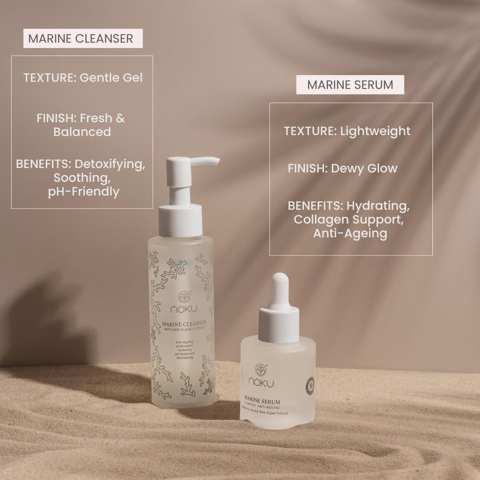 Noku Marine Cleanser | Blue Beauty | Vegan & Cruelty-Free With Red Algae Extract, For Hydration And Calms Redness, Bioactive Molecules, Marine Peptides
