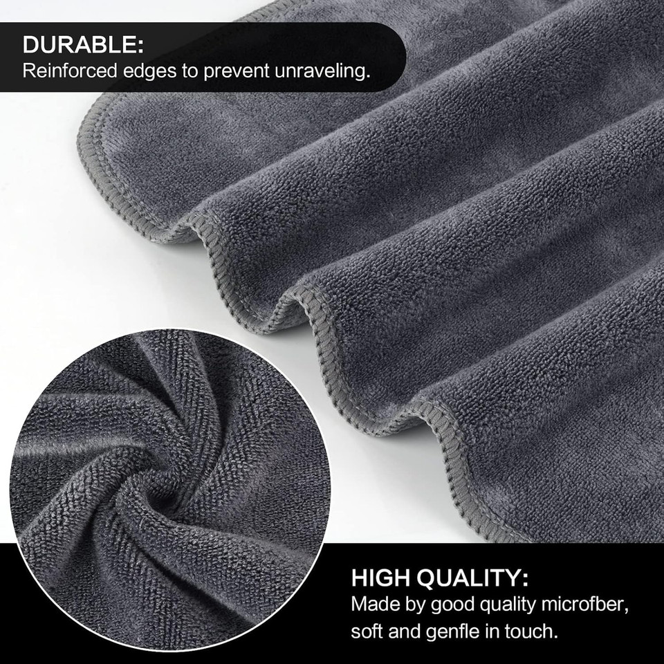 Sinland Microfiber Facial Cloths Fast Drying Washcloth 12Inch X 12Inch Absorbent Face Wash Cloth Soft Makeup Remover Cloths