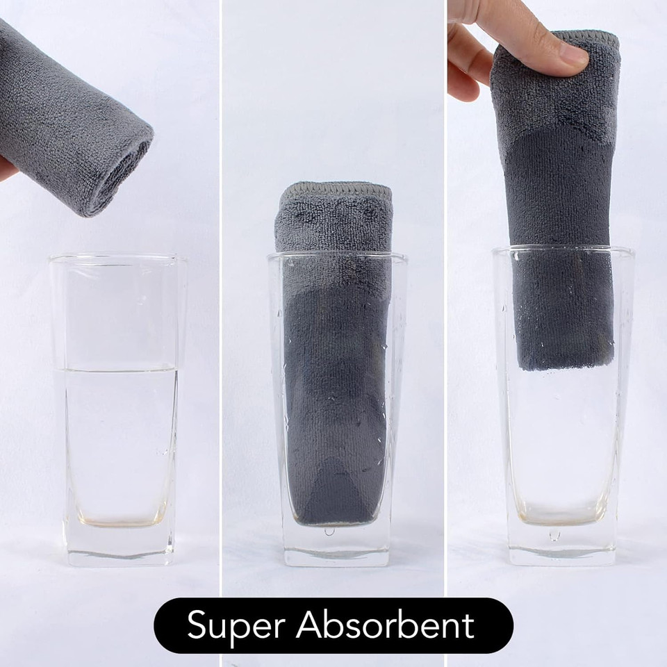 Sinland Microfiber Facial Cloths Fast Drying Washcloth 12Inch X 12Inch White 10 Pack