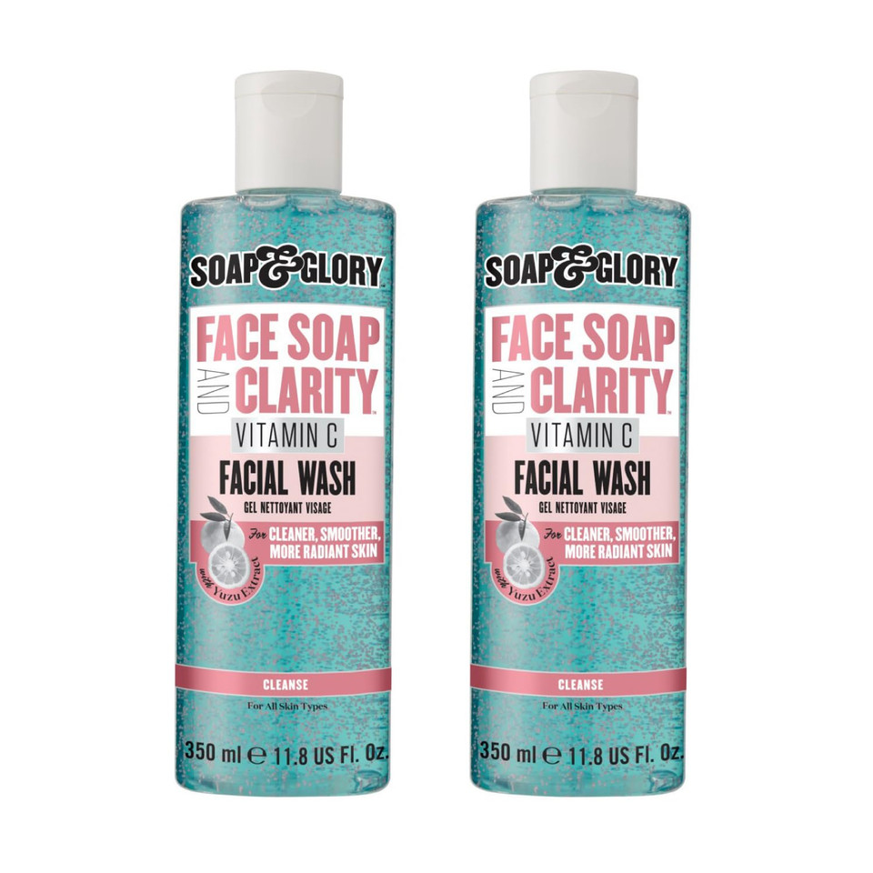 Soap & Glory Gentle Exfoliating Face Wash & Vitamin C Cleanser - 3-In-1 Exfoliator, Makeup Remover & Hydrating Facial Cleanser For Clean, Smooth & Radiant Skin For All Skin Types (350Ml)