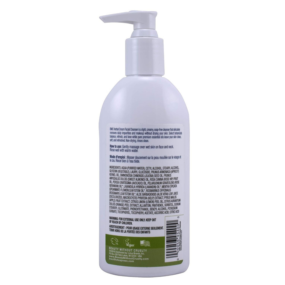Beauty Without Cruelty Herbal Cream Facial Cleanser, 8.5 Ounces