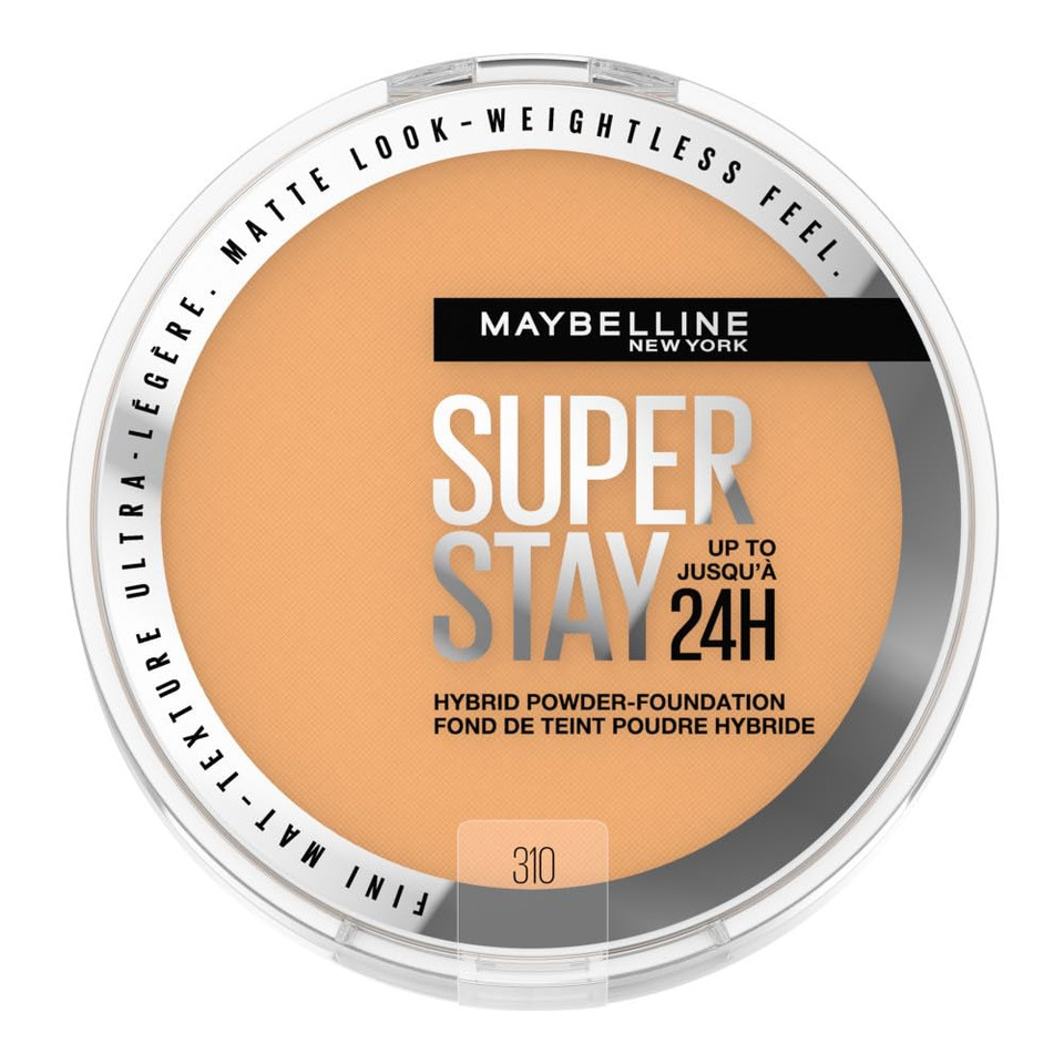 Maybelline Super Stay Up To 24Hr Hybrid Powder-Foundation, Medium-To-Full Coverage Makeup, Matte Finish, 310, 1 Count310