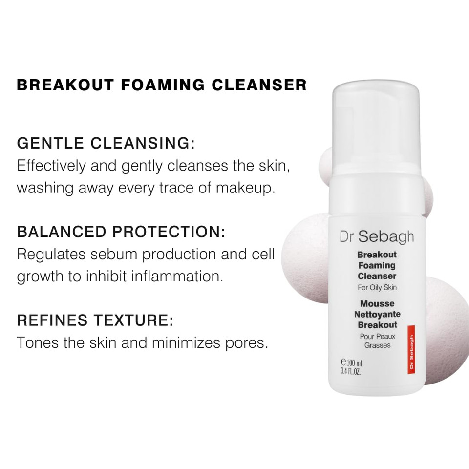 Breakout Foaming Face Cleanser - (3.4 Fl Oz) Clears Blemishes & Breakouts | Purifies Skin & Reduces Irritation | Controls Oil & Removes Makeup, Dirt & Impurities | Preserve Face'S Moisture