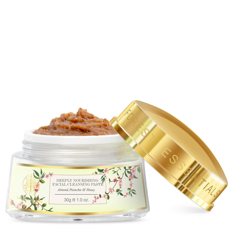 Forest Essentials Deeply Nourishing Facial Cleansing Paste, Almond, Pistachio And Honey, 30G