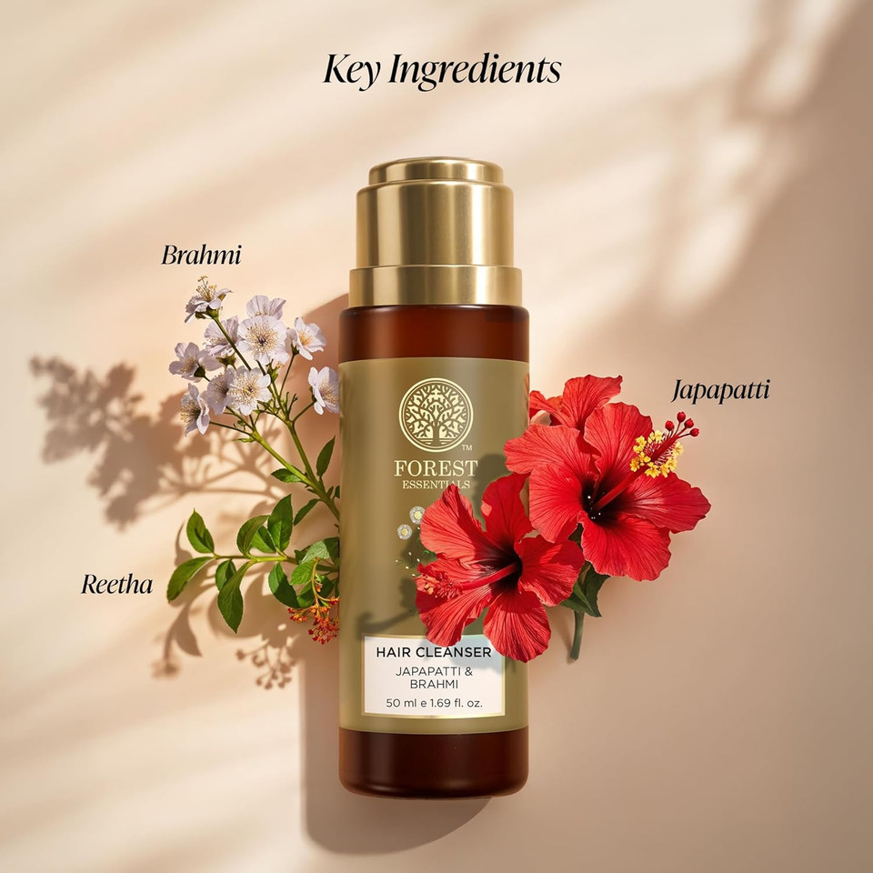 Forest Essentials Hair Cleanser, Japapatti And Brahmi, 50Ml