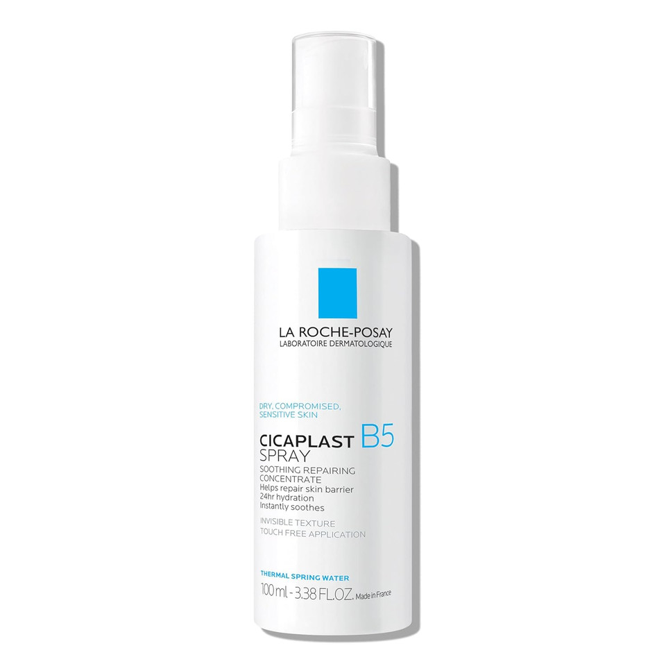 La Roche-Posay Cicaplast B5 Spray With Vitamin B5 Panthenol & Madecassoside, Hydrating Face Mist For Skin Barrier Repair, Soothing Touch-Free Face & Body Spray, Sensitive Skin & Dermatologist Tested