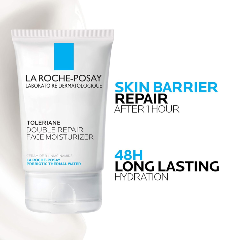 La Roche-Posay Toleriane Double Repair Face Moisturizer, Daily Moisturizer Face Cream With Ceramide & Niacinamide For All Skin Types, Immediate Comfort & Long Lasting Hydration, Fragrance Free