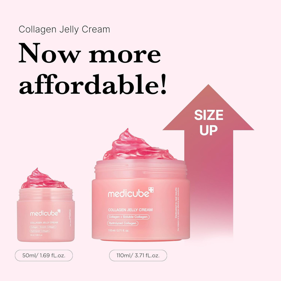 Medicube Collagen Jelly Cream- Niacinamide & Freeze-Dried Hydrolyzed Collagen-Boosts Skin Barrier Hydration & Gives 24H Glow & Firmer Looking Skin | No Artificial Color, Korean Skincare (3.71 Fl.Oz.)