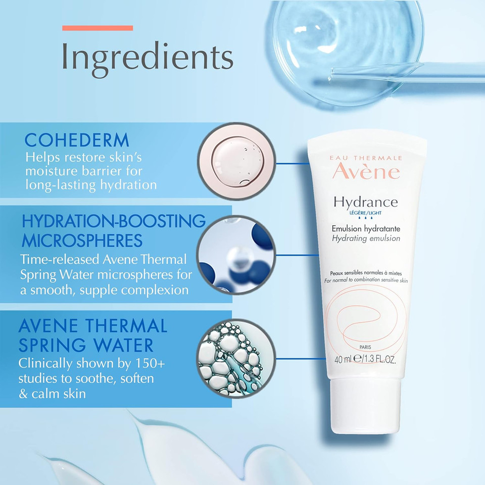 Avène Hydrance Rich Hydrating Cream, Daily Face Moisturizer, Soothes Feelings Of Skin Tightness & Discomfort Associated With Dryness, Dry Skin Moisturizer, Non-Comedogenic, 1.3 Oz