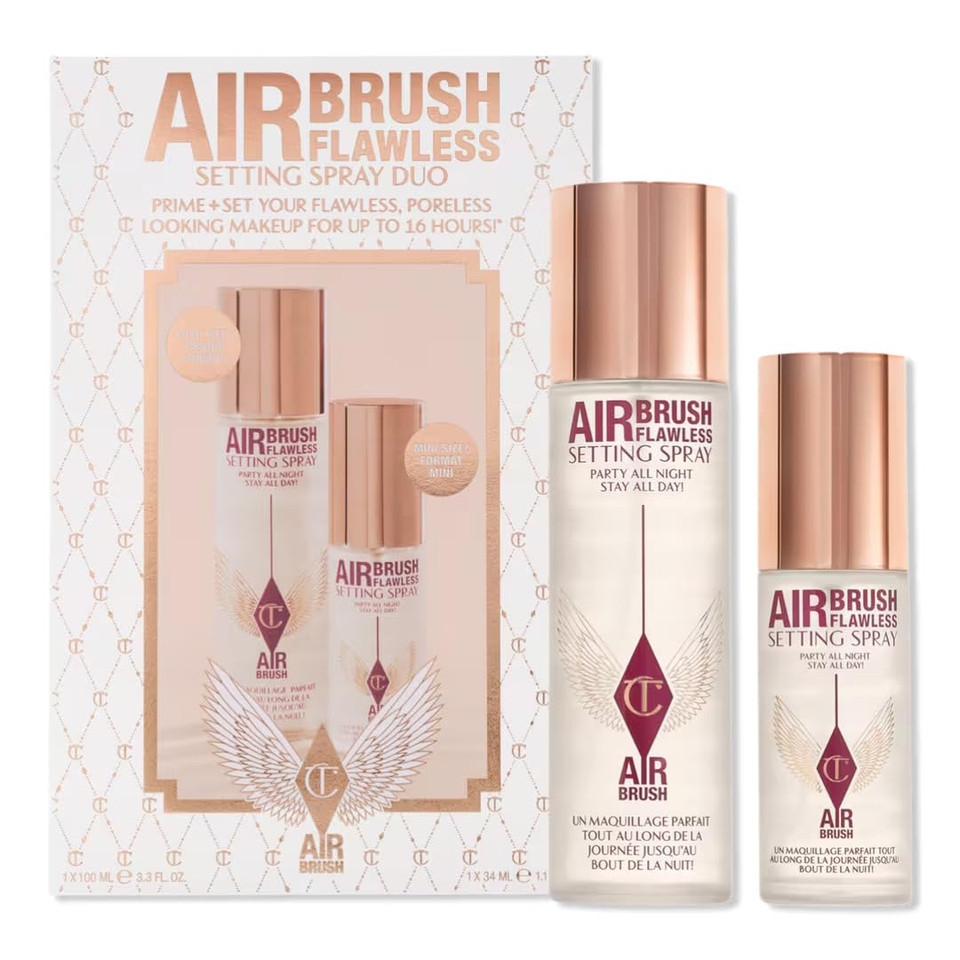 Charlotte Tilbury Airbrush Flawless Setting Spray Duo  1 Full Size + 1 Travel Size (Limited Edition)