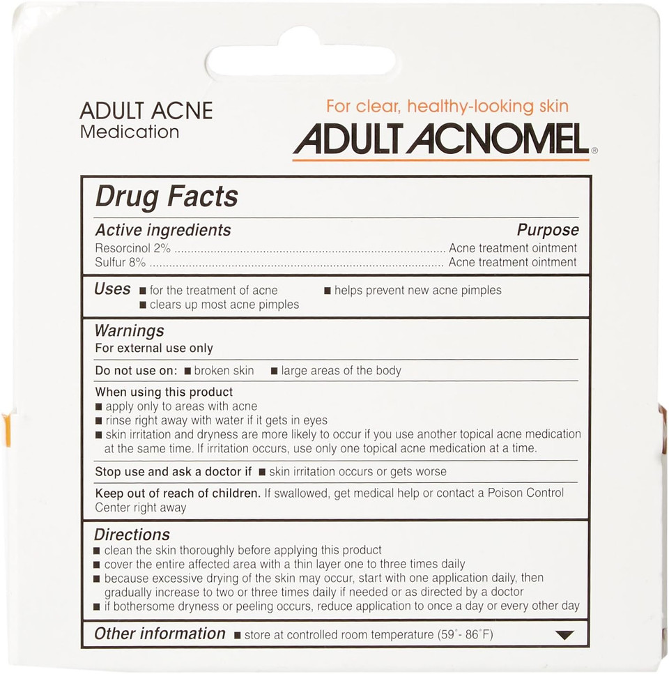 Acnomel Adult Acne Medication Cream 1.3 Oz