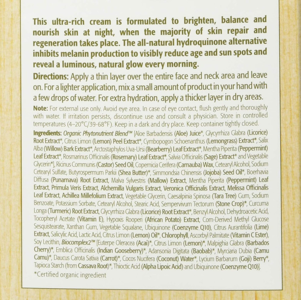 Eminence Bright Skin Overnight Correcting Cream, Multi, Reg, 2 Ounce