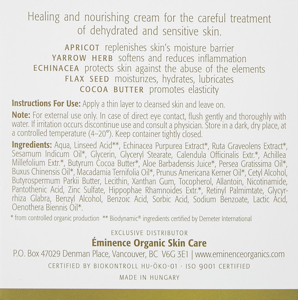 Eminence Organic Skincare. Apricot Calendula Nourishing Cream 1.0 Oz
