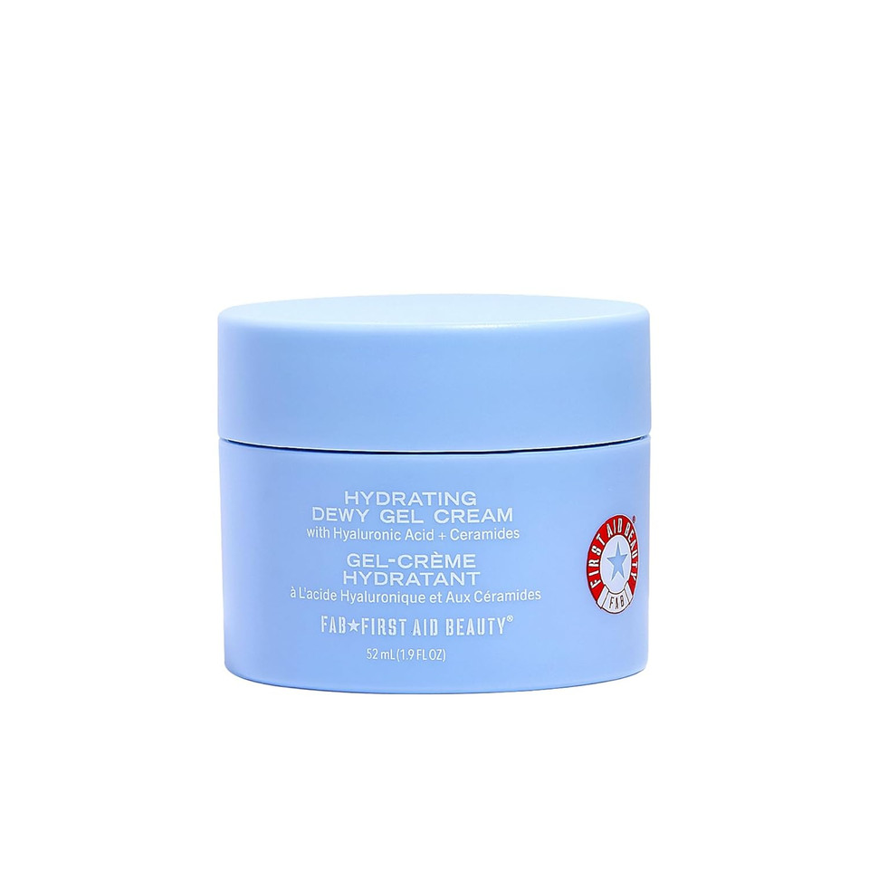First Aid Beauty - Hydrating Dewy Gel Cream, Lightweight Oil-Free Facial Moisturizer With Hyaluronic Acid And Ceramides, Helps Reduce Excess Oil Build Up & Improve Skins Hydration, 1.7 Oz