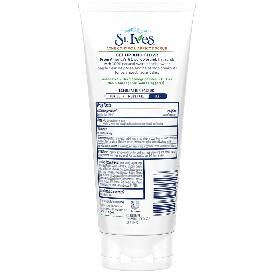 St. Ives Acne Control Face Scrub, Apricot, 6 Oz