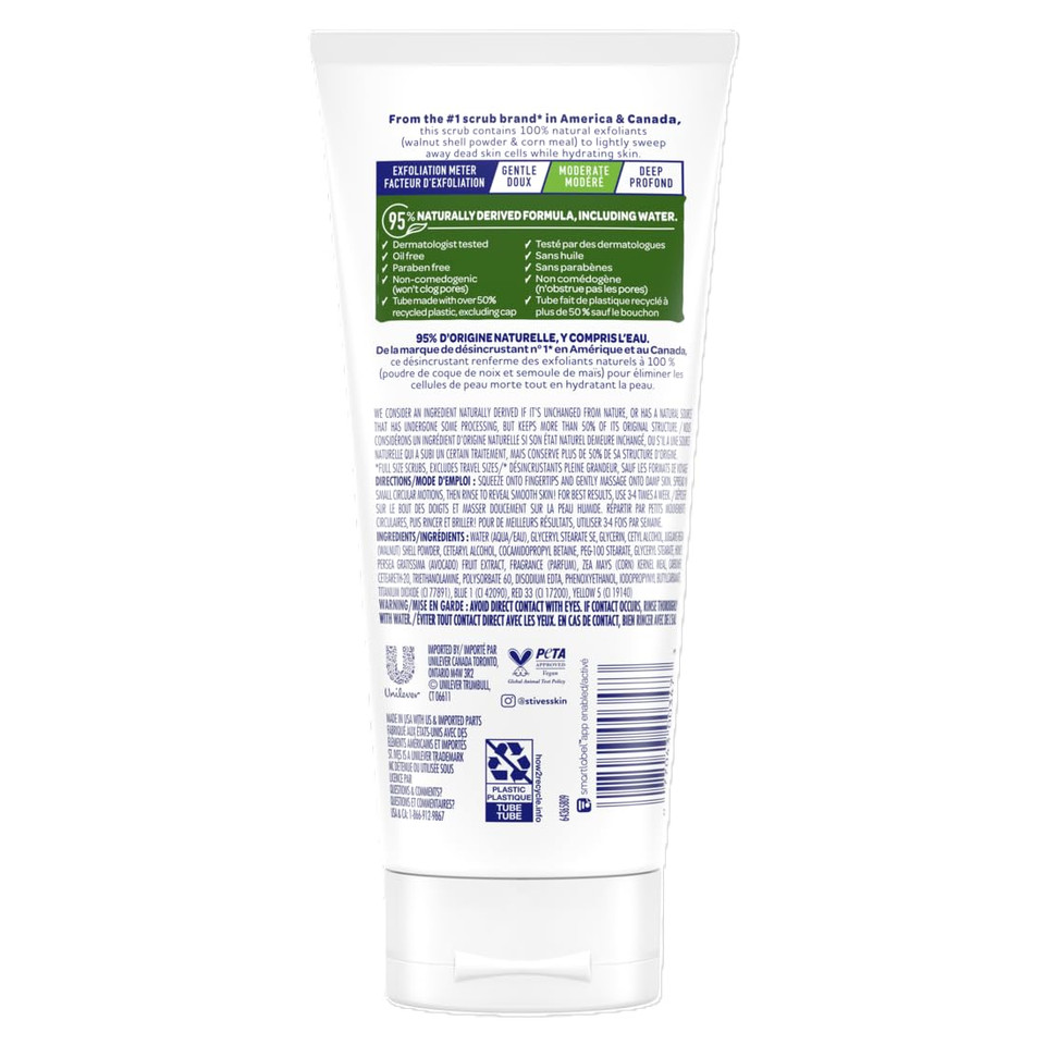 St. Ives Soft Skin Face Scrub, Avocado & Honey Moderate Exfoliator For Soft, Smooth Skin, Oil-Free Facial Scrub Made With 100% Natural Exfoliants, 6 Oz, 6 Pack