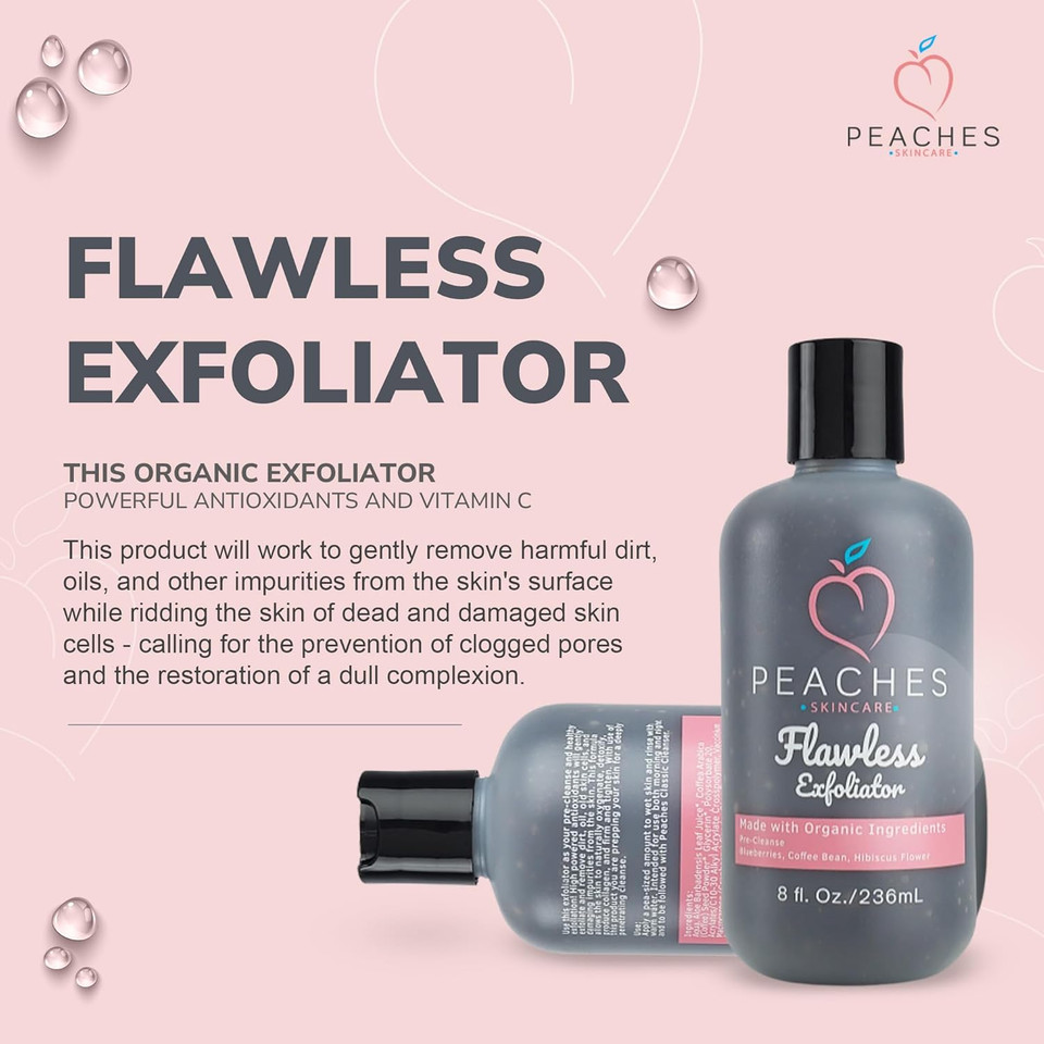 Vegan Face Exfoliator Scrub  Gentle Daily Facial Scrub With Blueberry, Coffee Bean, And Vitamin C  Face Exfoliant For Smooth, Radiant Skin  Flawless Exfoliator (8 Oz)