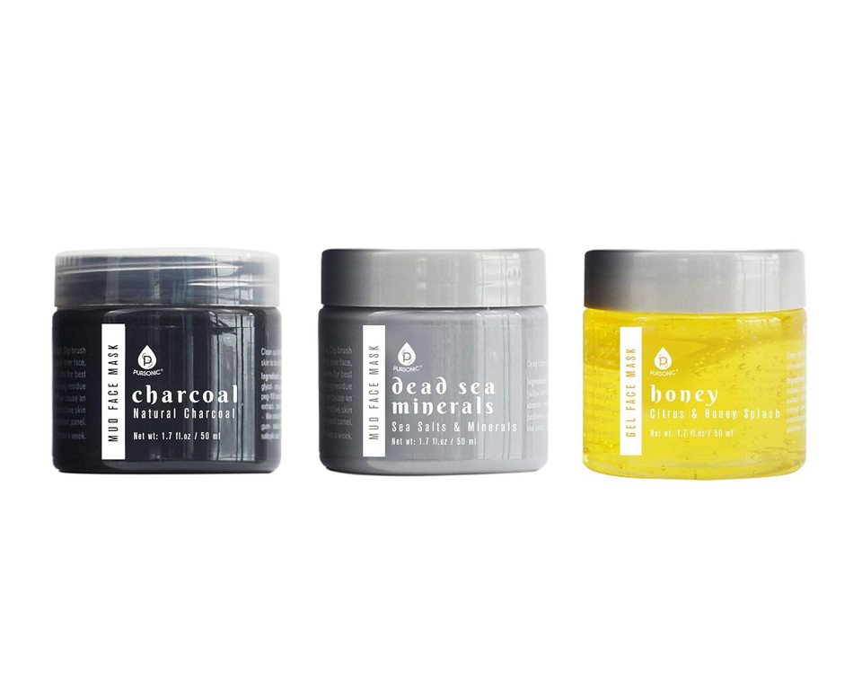 Pursonic 15-Minute Facial Therapy Face Mask With Mask Applicator (Gel, 3-Pack) Anti-Aging, Moisturizing, Pore Refining