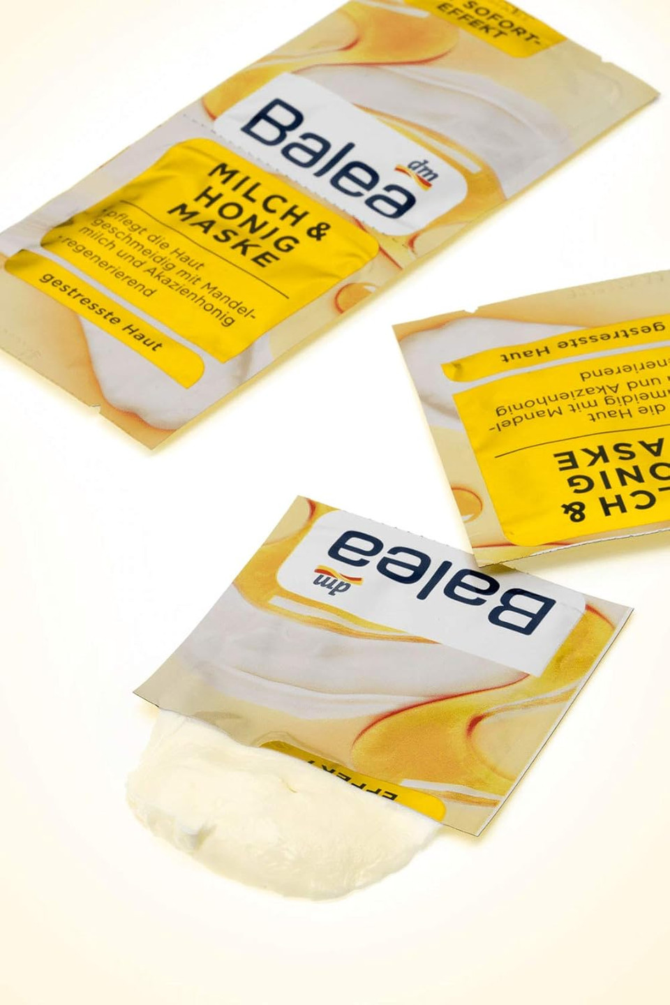 Balea Milk And Honey Mask With Instant Effect - Mask With Macadamia Nut Oil, Almond Milk And Acacia Honey 8 Pcs X 8 Ml, Germany