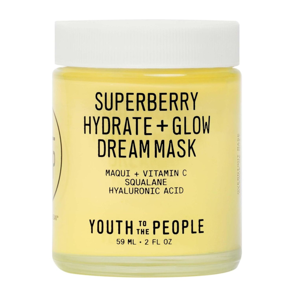 Youth To The People Superberry Dream Mask - Hydrating Vitamin C Face Moisturizer + Overnight Facial Mask, Plumps + Brightens Skin, Treats Dullness, Evens Skin Tone, Formulated With Hyaluronic Acid