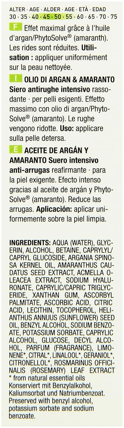 Argan Oil And Amaranth Anti-Wrinkle Intensive Serum, 1.0 Fluid Ounce