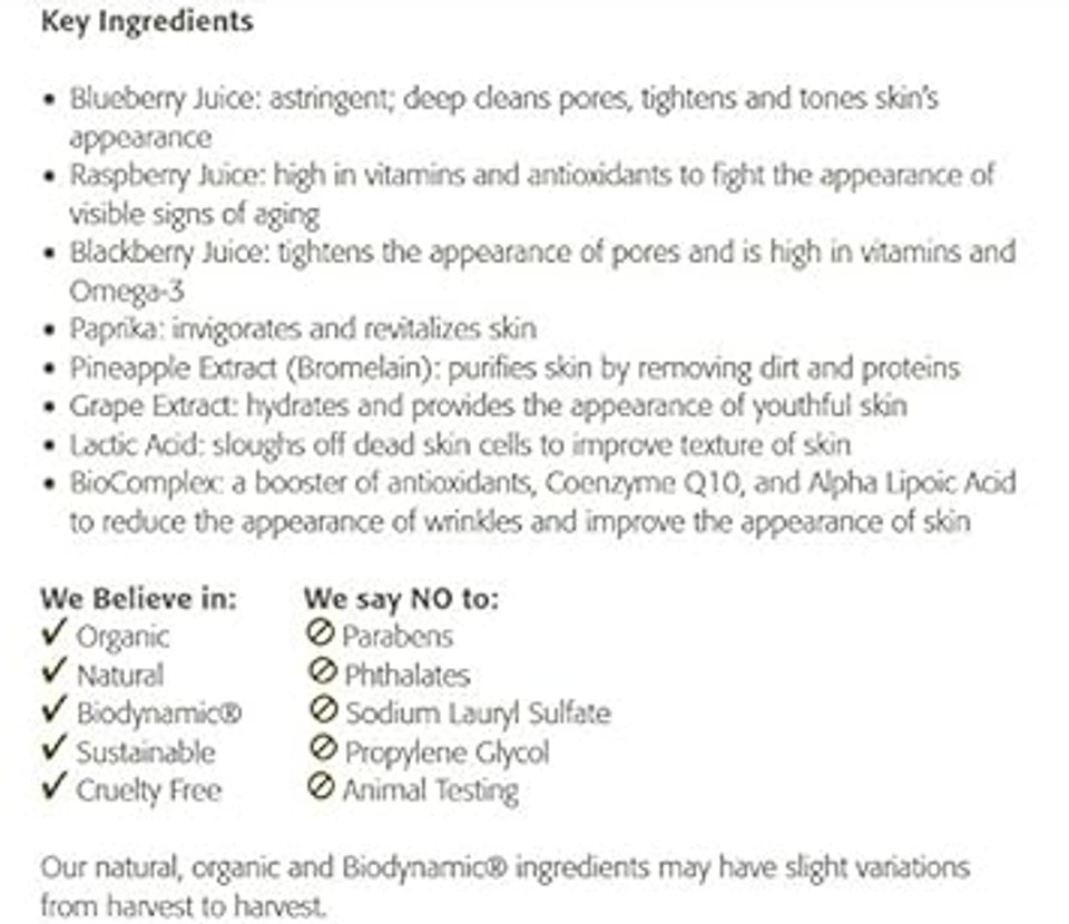 Eminence Organic Skincare Detox Firming Peel, Blueberry, 8.4 Fluid Ounce