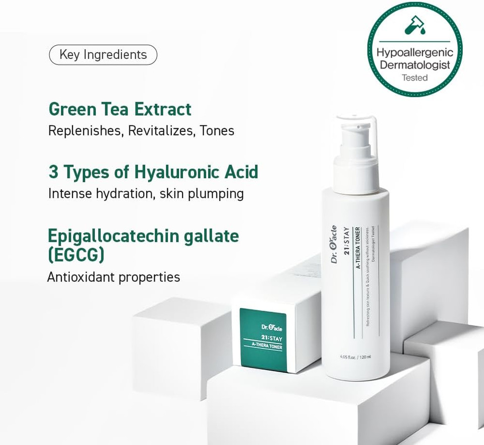 A-Thera Toner Facial Moisturizer Face Serum Korean Skincare Toner For Sensitive Skin, (4.05Fl.Oz.Fl.), Dermatologist Tested, 21;Stay By Dr.Oracle