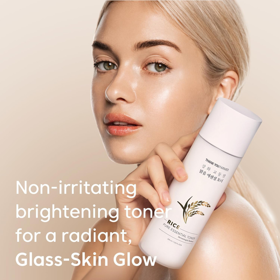 Thankyou Farmer Rice Pure Toner  Hydrating K-Beauty Face Milk With Niacinamide & Centella  Vegan Korean Skincare For Men & Women, All Ages  Natural Toner For Dry, Sensitive Skin (7.03 Oz)