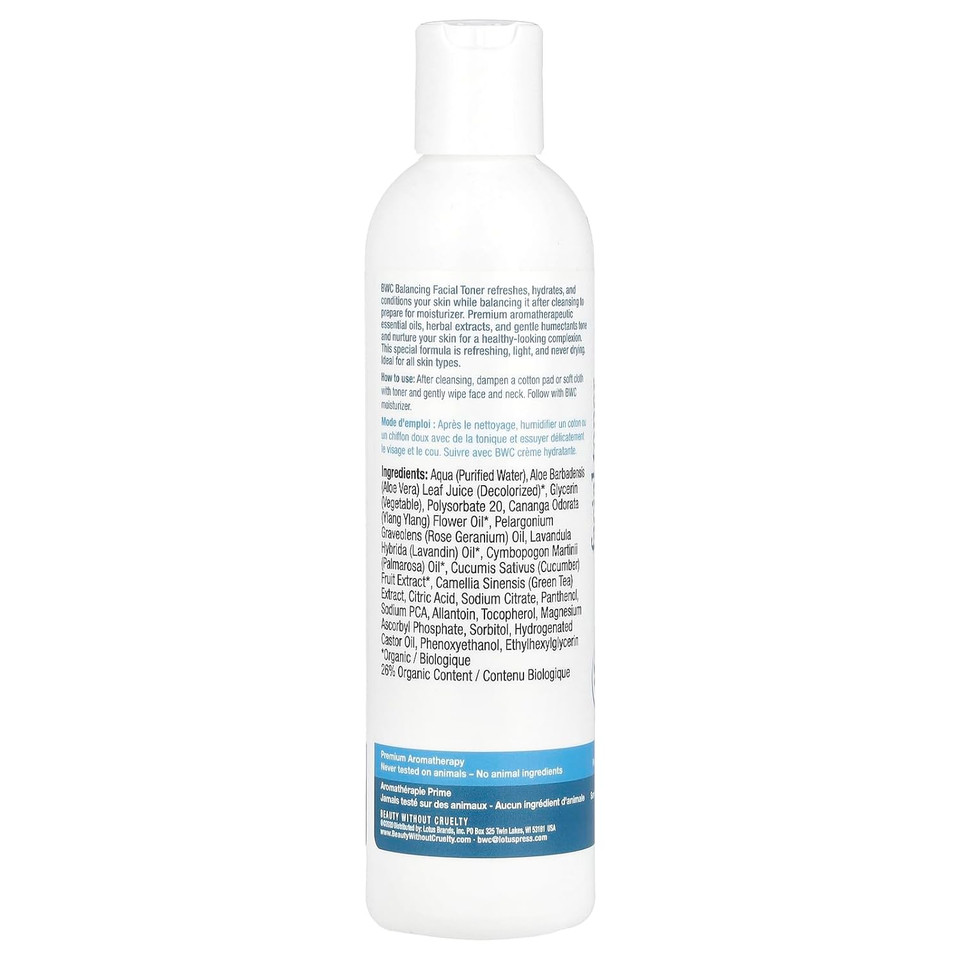 Beauty Without Cruelty Aromatherapy Balancing Facial Toner, Alcohol Free, 8.5-Ounces