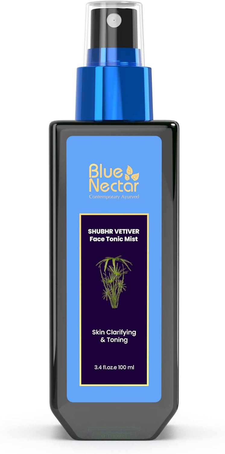 Blue Nectar Shubhr Steam Distilled Vetiver Toner Water & Cooling Calming Face Tonic Mist |Alcohol Free | Chemical & Preservative Free