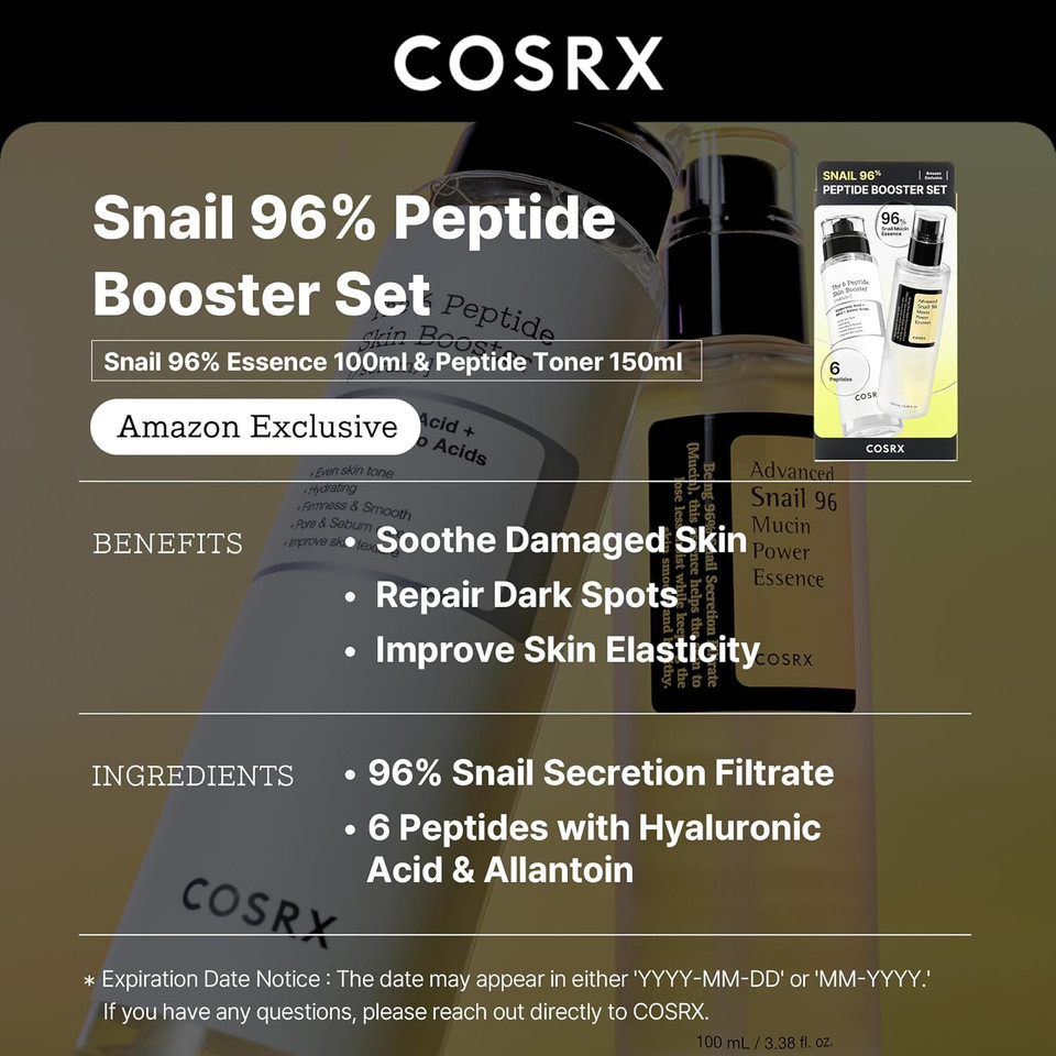 Cosrx Vitamin C 23% Peptide Booster Set - Amazon Exclusive - Korean Skin Care, Gift Sets, Vitamin C Serum, Face Serum