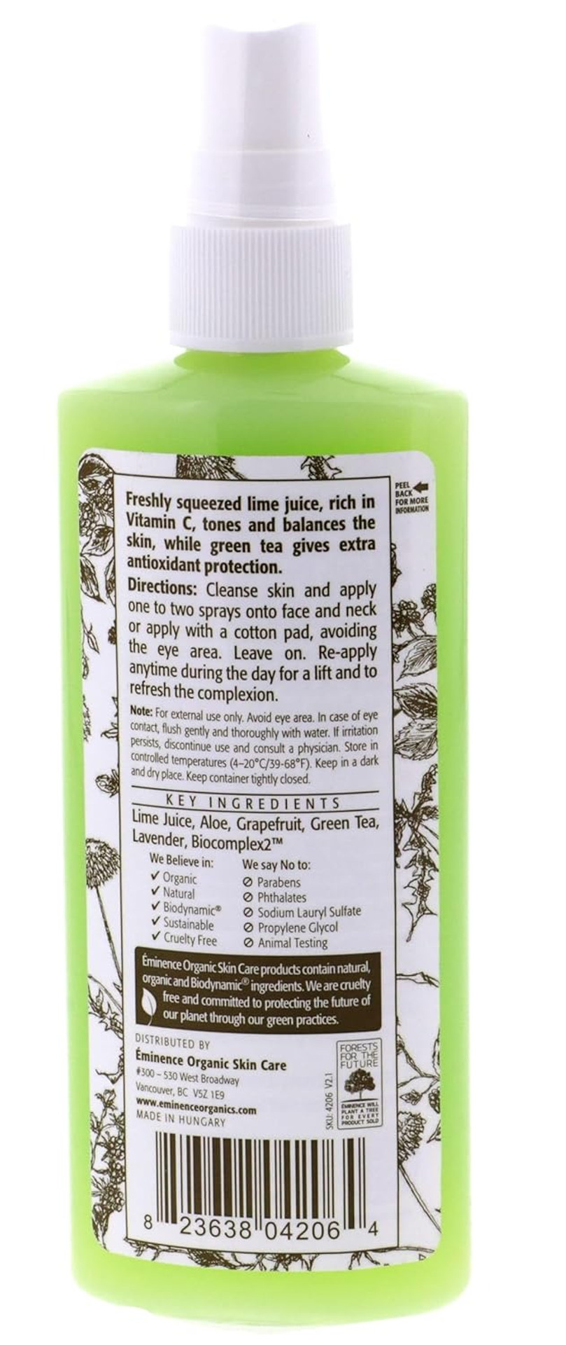 Eminence Refresh Tonique, Lime, 4.2 Ounce