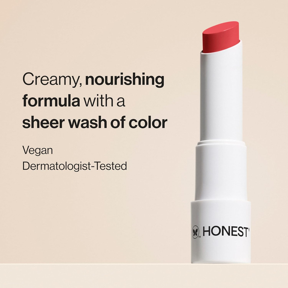 Honest Beauty Moisturizing Vegan Tinted Lip Balm | Antioxidant-Rich Acai Extracts + Avocado Oil | Paraben Free + Cruelty Free | Blood Orange