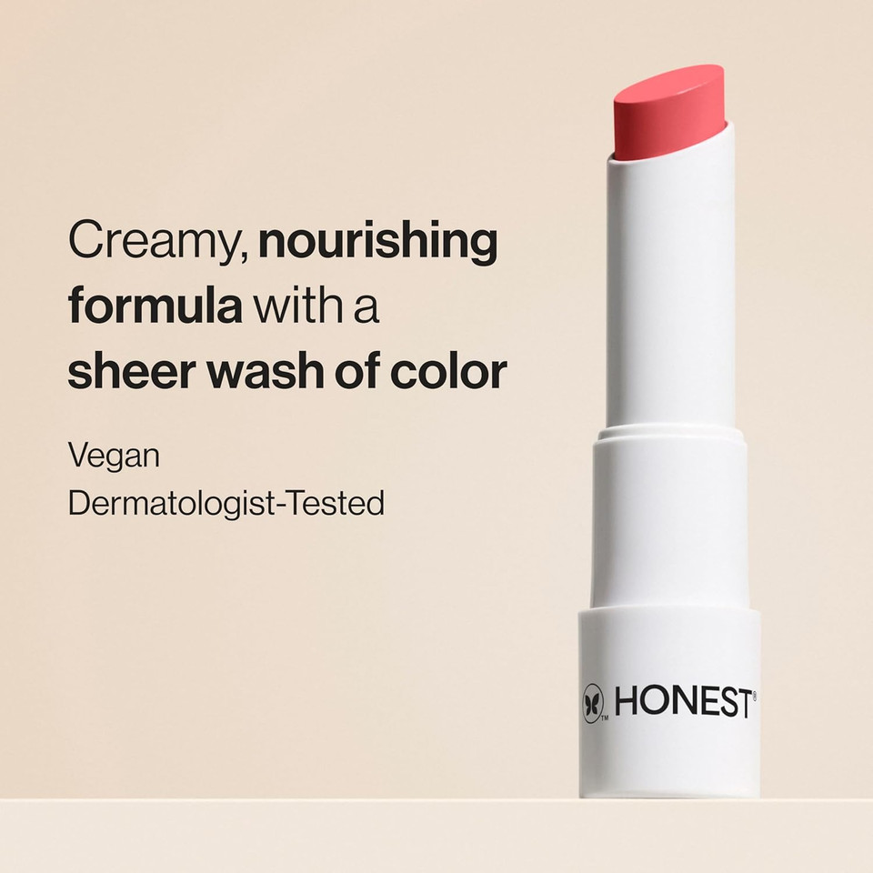 Honest Beauty Moisturizing Vegan Tinted Lip Balm | Antioxidant-Rich Acai Extracts + Avocado Oil | Paraben Free + Cruelty Free | Dragon Fruit